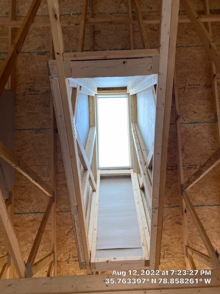 Bubbled skylight replacement with VELUX Curb Mounted unit