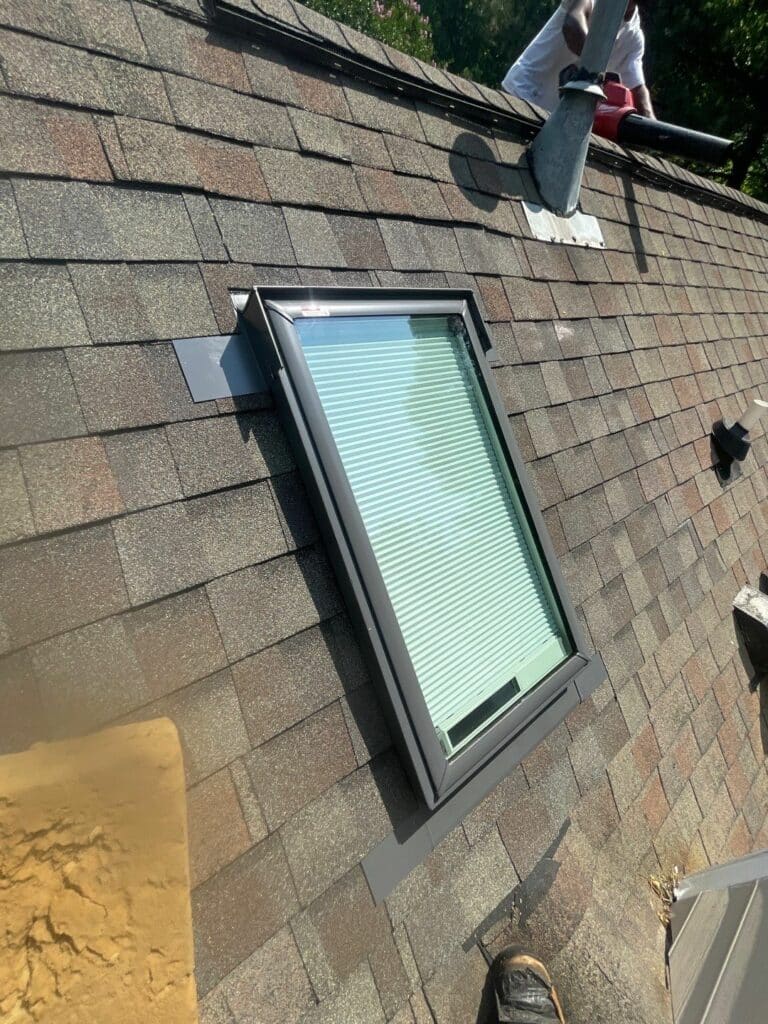 VELUX Fixed Deck Mounted Skylight replacement before/after