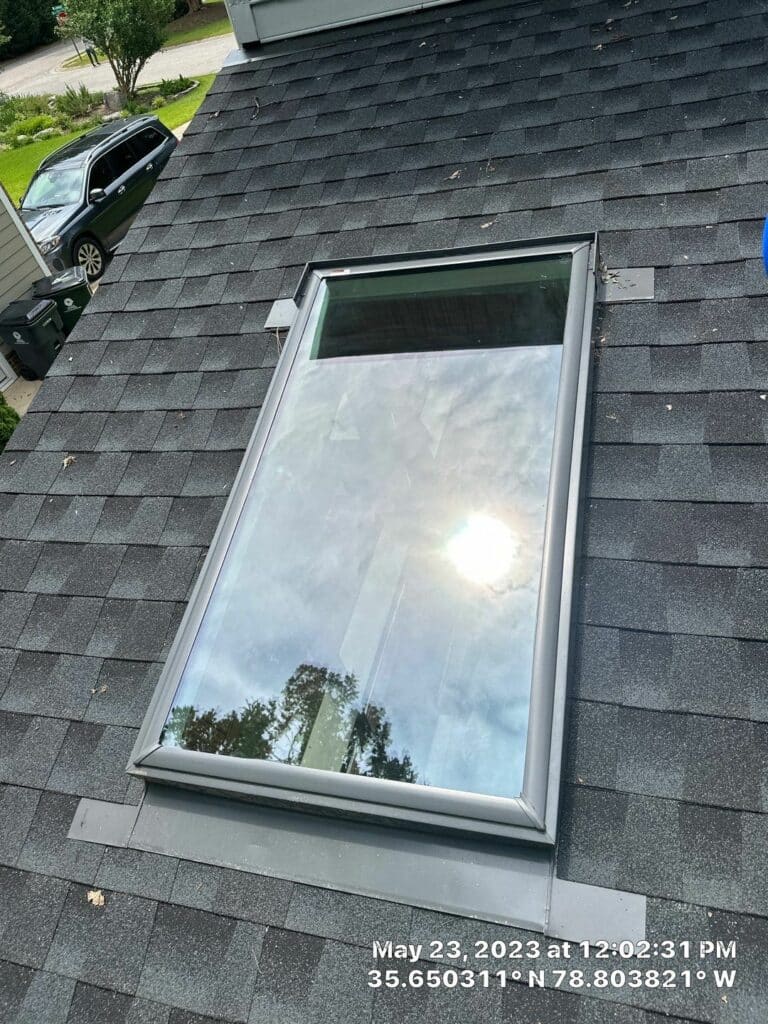 VELUX skylight replacement (before/after)