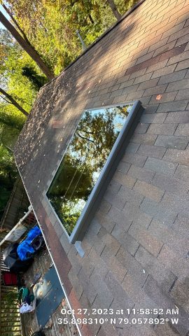 Before after bubbled skylight replacement
