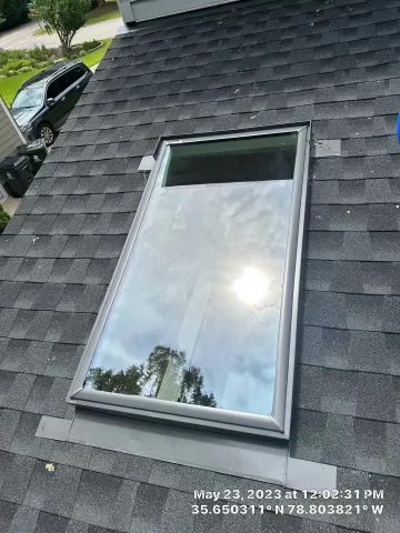 VELUX skylight replacement (before/after)