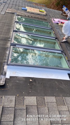 Acrylic bubbled skylights replaced with VELUX Curb Mounted units