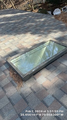 Before/After photo of VELUX Fixed Deck Mounted C06 skylights